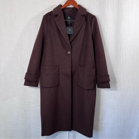 House of Harlow 1960 NWT Brown Wool Blend Trench Coat Size M - Picture 1 of 12